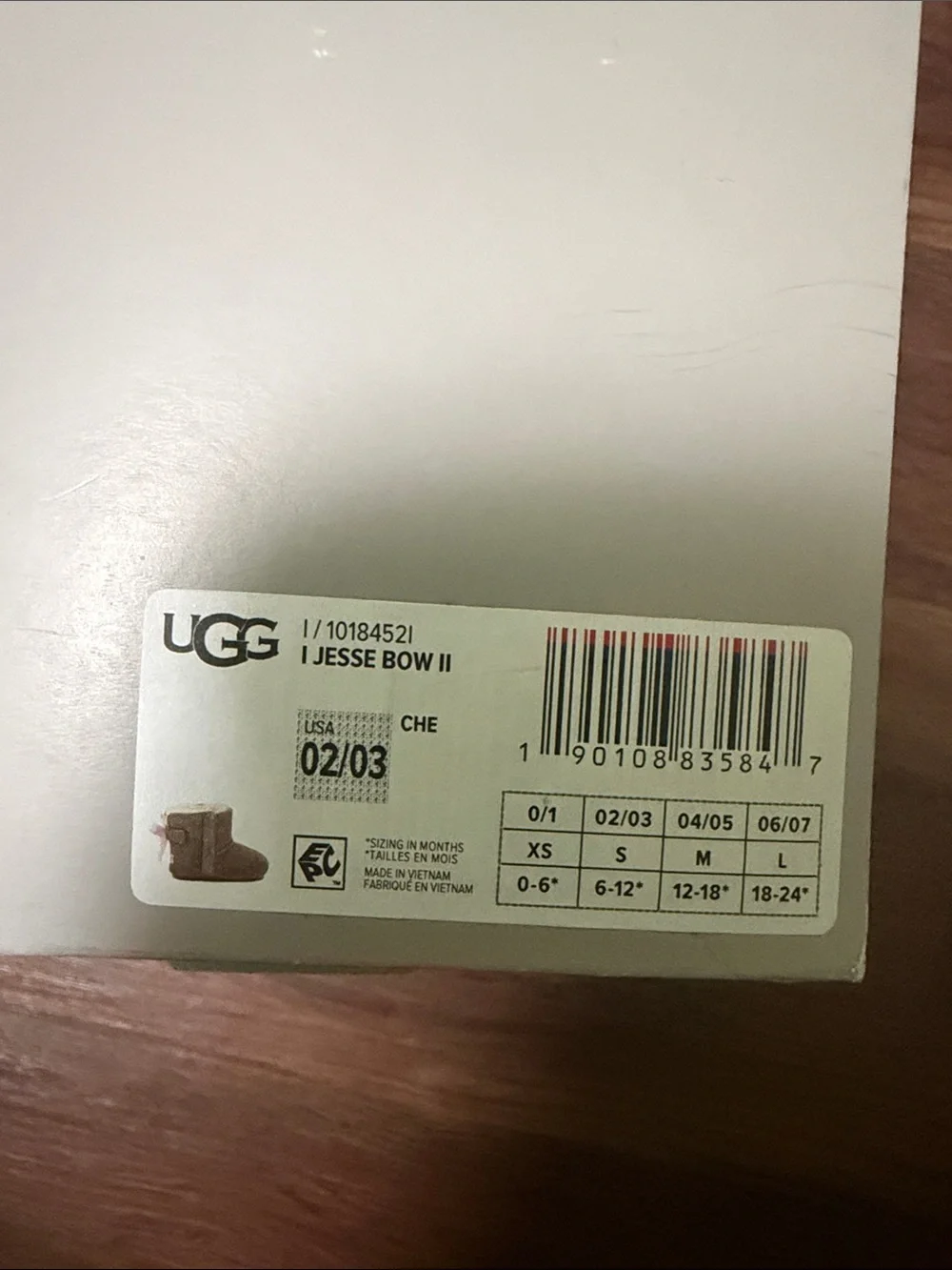 UGG Baby Chestnut Suede Boot with Pink Bow Accent